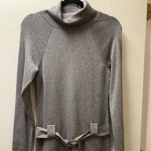 INC metallic silver sweater tunic
